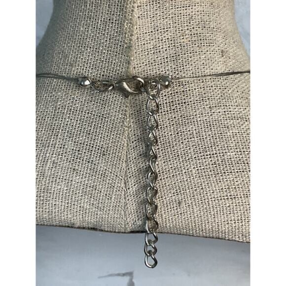 Multilayered Wire Necklace With Brown Beads Large Round Pendant Adjustable Chain - Picture 4 of 4